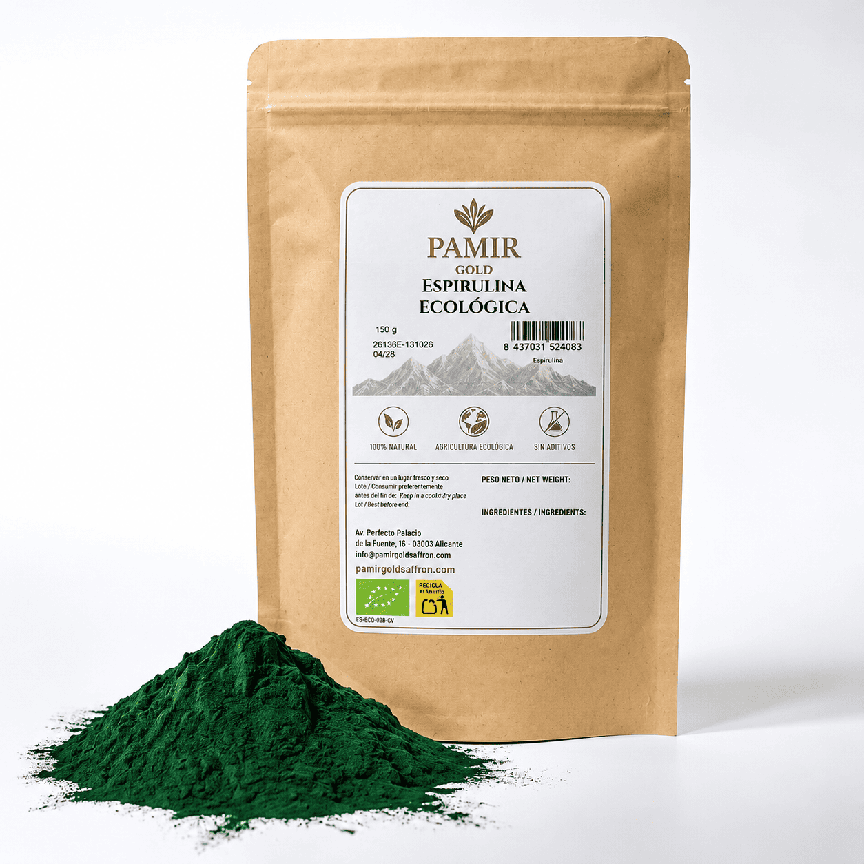 Espirulina ecológica Pamir Gold Espirulina Ecológica en polvo 150 g - Imagen 1